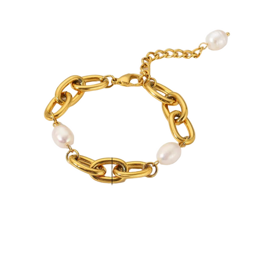 Pearl & Gold Bracelet