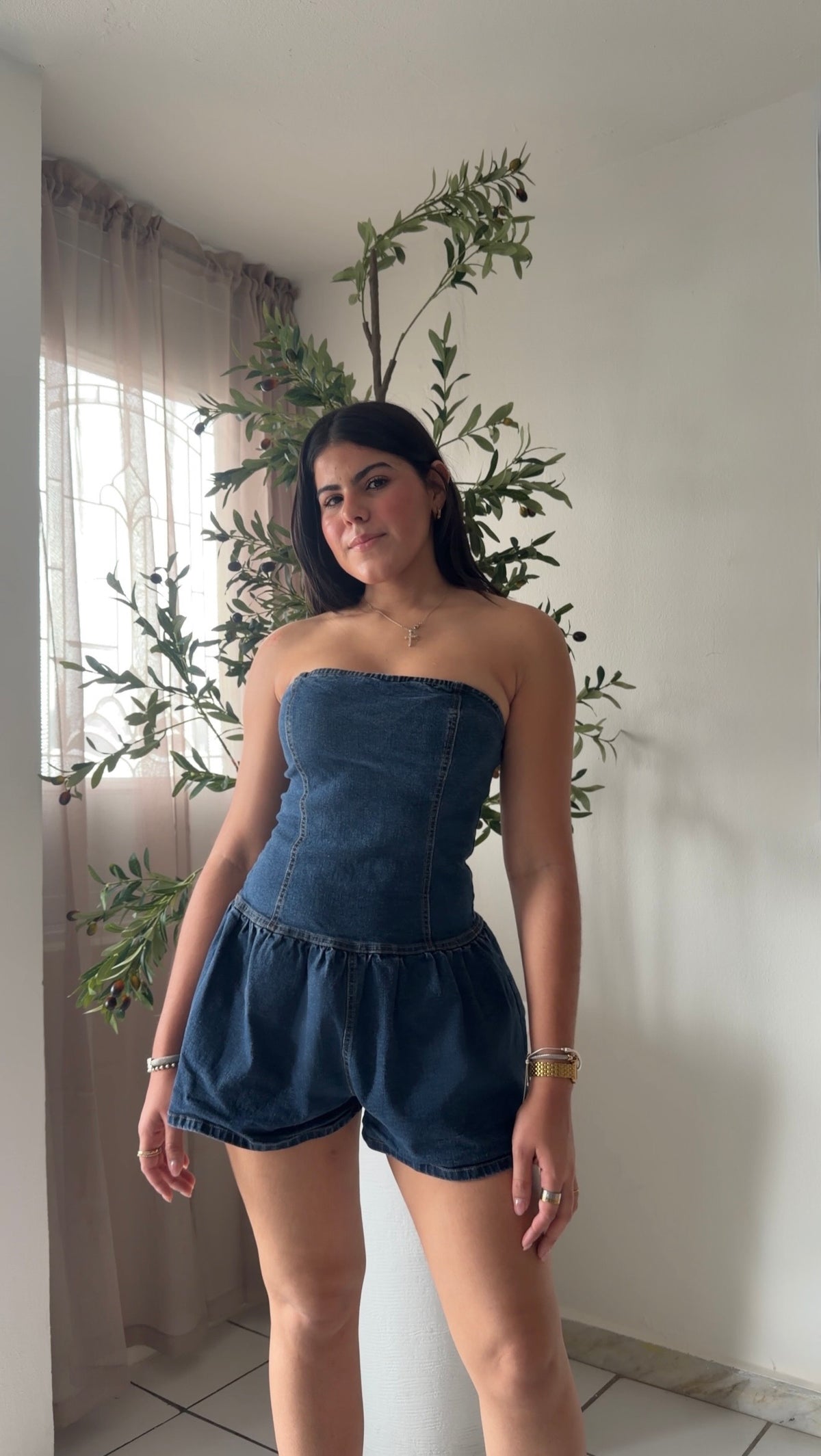 Denim Romper
